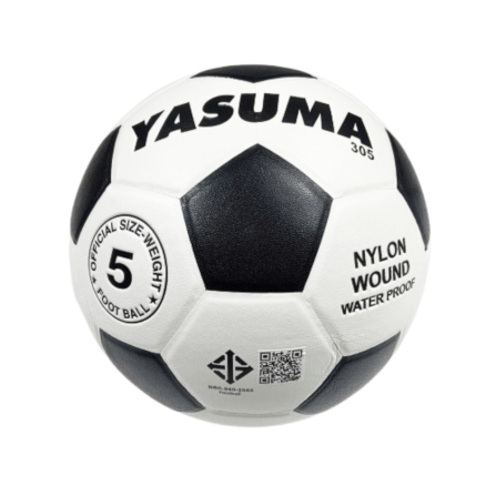 ฟุตบอล YASUMA หนังอัด PVC ทนปูน มีมอก. สีขาวดำ เบอร์ 5_0